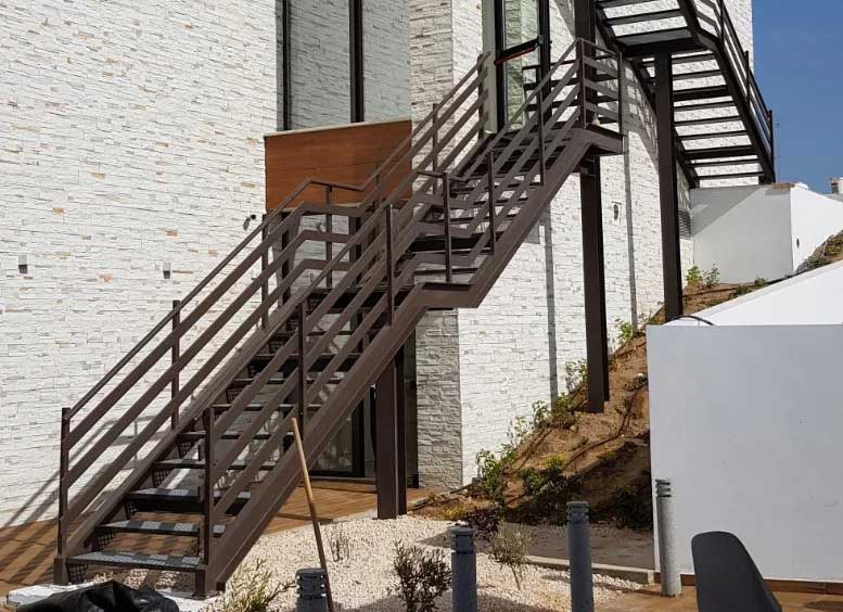 Luxury low-maintenance metal staircase with modern stainless steel design